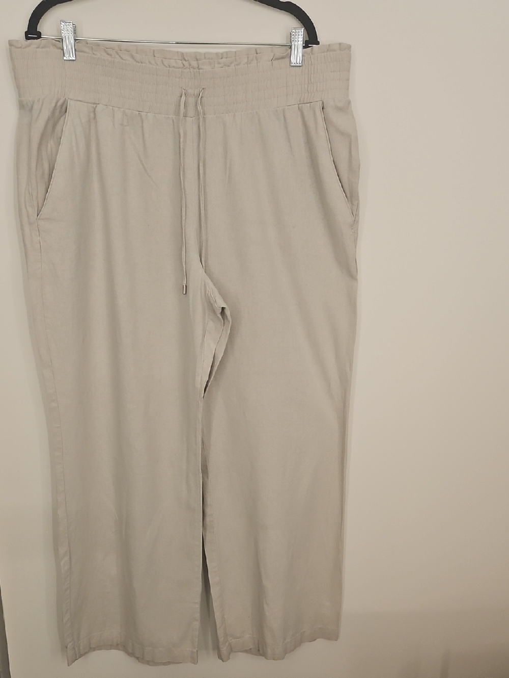 Women's Land & Sea Palazo Casual Elastic Pants in Light Beige